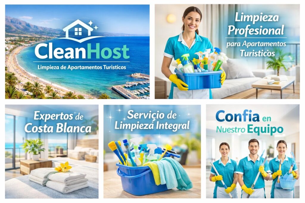 Equipo de limpieza profesional CleanHost para apartamentos turísticos en Javea, Denia y Marina Alta